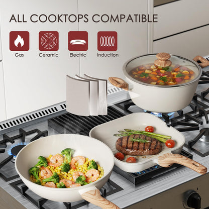 KIKCOINE Pots and Pans Set Non Stick 31 Piece Kitchen Non stick Cooking Cookware Sets